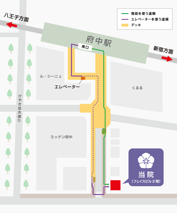 府中駅からの道順
